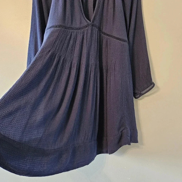 Free People Go Lightly Swing Babydoll Boho Blue  Women's Mini Dress Size Small. - Picture 10 of 16